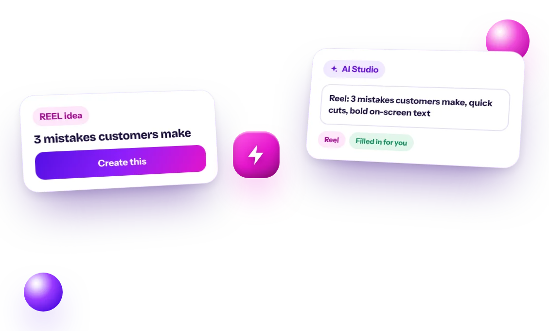 Recommended Reel idea opened in the AI Studio