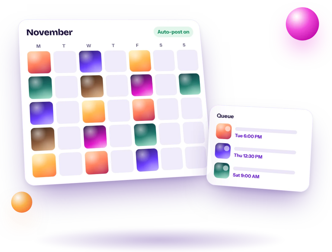 Instagram content calendar with Reels scheduled every day