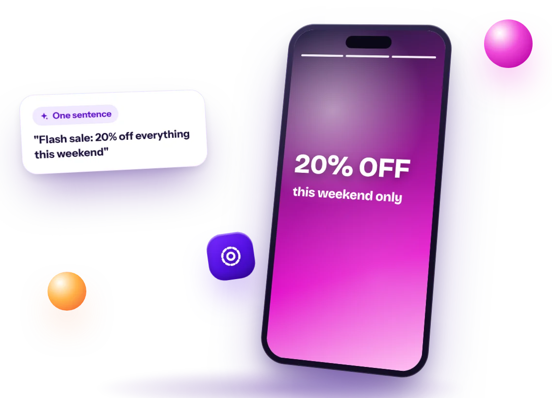 Una frase convertida en una Historia de Instagram con un 20 % de descuento